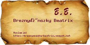 Breznyánszky Beatrix névjegykártya